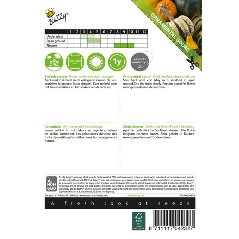 Buzzy® Cucurbita, Sierkalebas klein- en groot gemengd