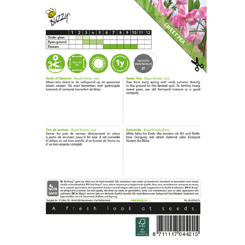 Buzzy® Lathyrus, Reuk- of siererwt Royal Family roze