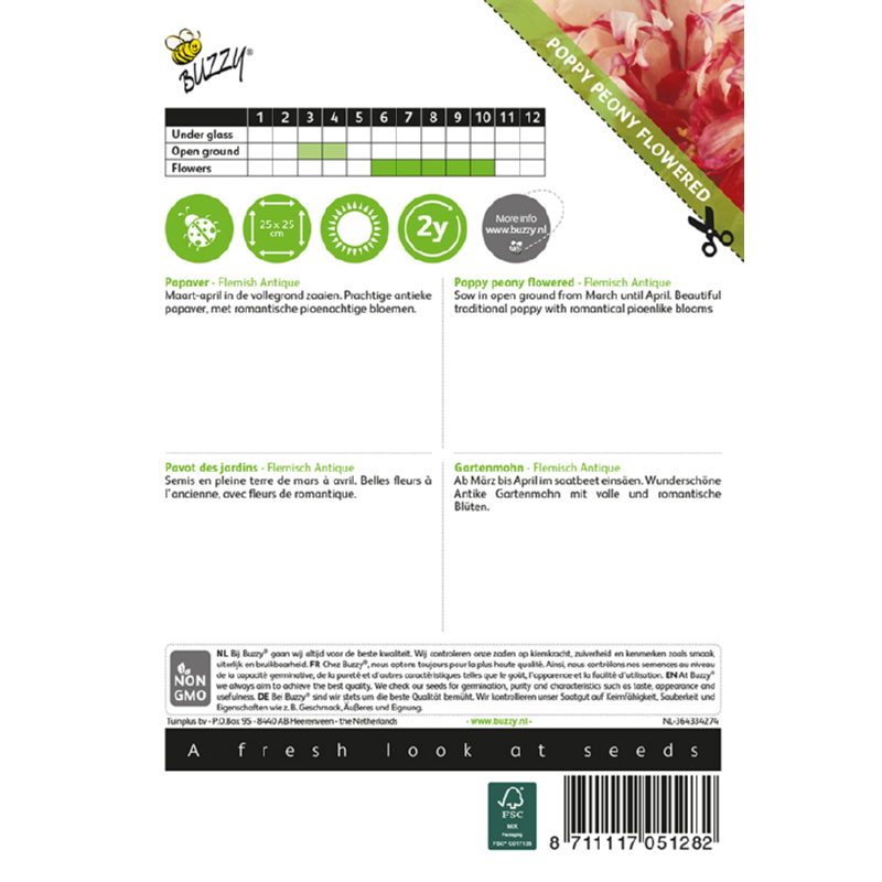 Buzzy® Papaver, Slaapbol Flemish Antique