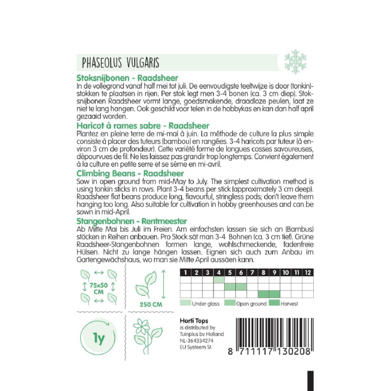 HT Stoksnijbonen Raadsheer, type Veense, 25g