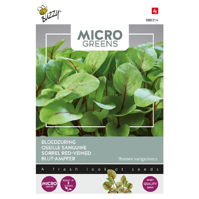 Buzzy® Microgreens, Sorrel Red-Veined