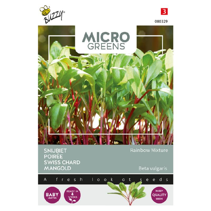 Buzzy® Microgreens, Swiss Chard Rainbow mixture