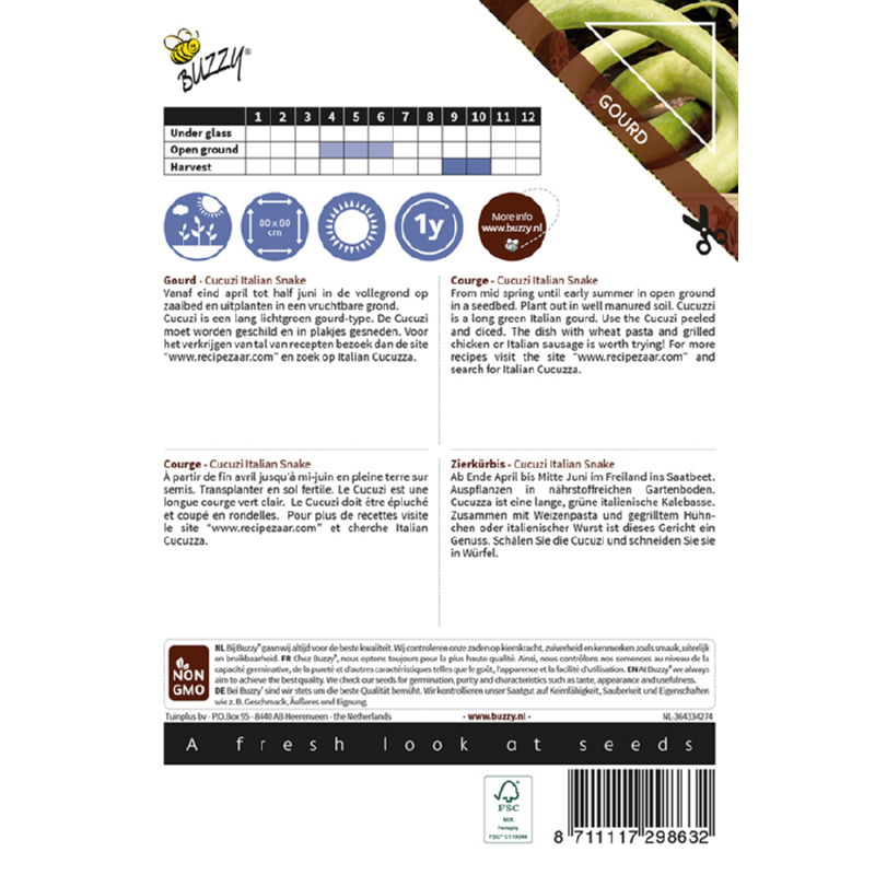 Buzzy® Ornamental Courge Cucuzi Italian Snake