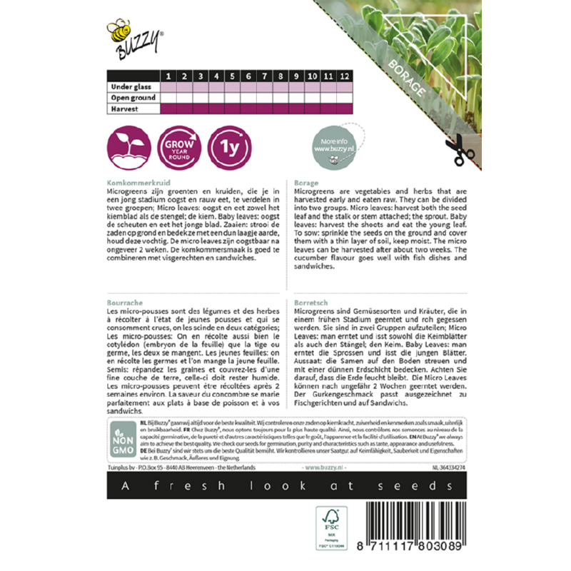 Buzzy® Microgreens, Borage