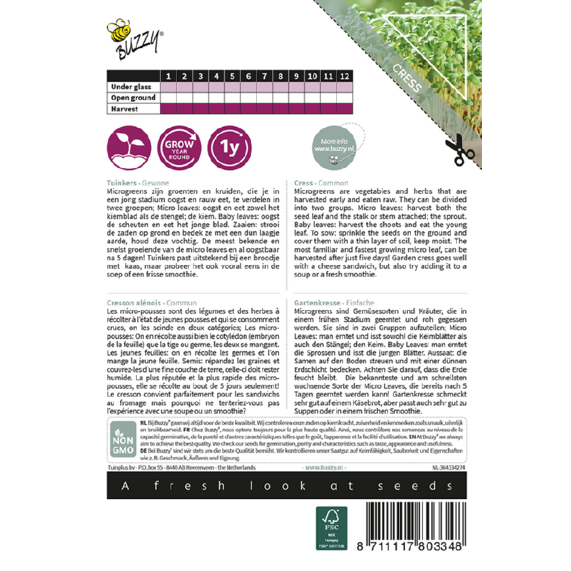 Buzzy® Microgreens, Cress Common