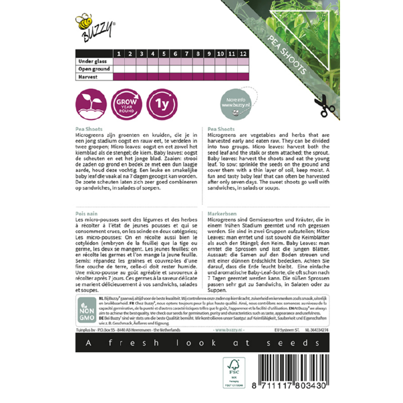 Buzzy® Microgreens, Sprouting Peashoots