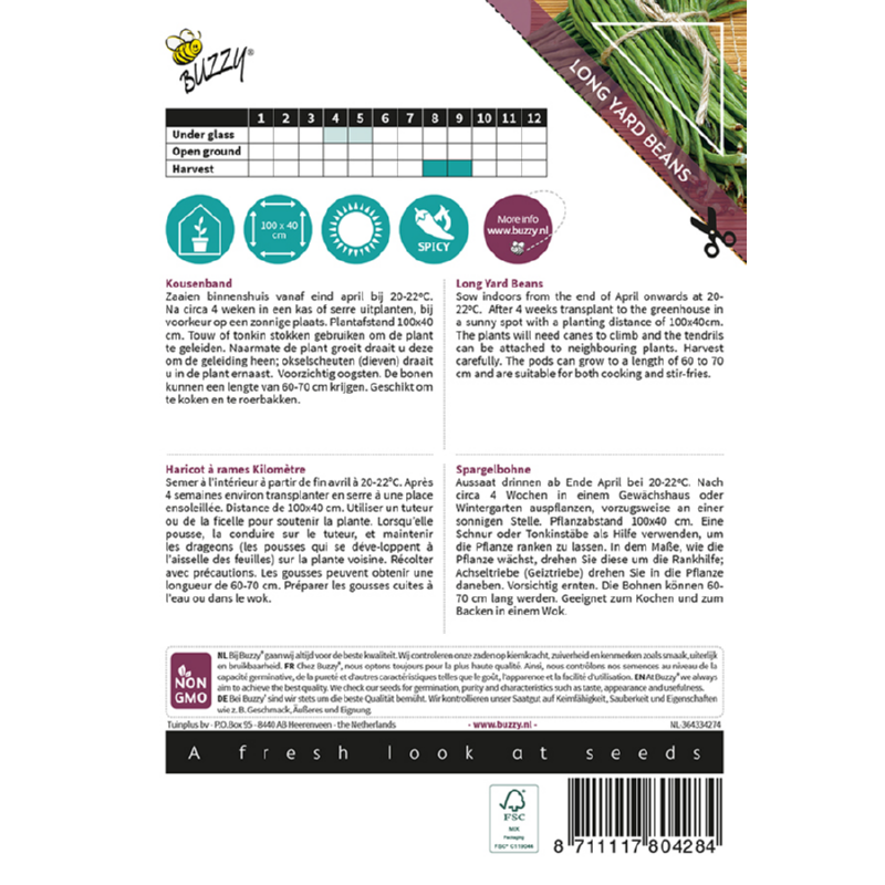 Buzzy® Xotica Long Yard Beans, black seeded