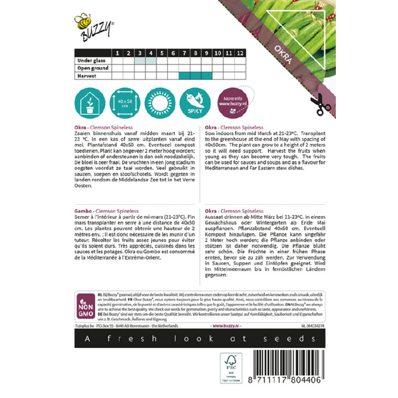 Buzzy® Xotica Okra Clemson Spineless