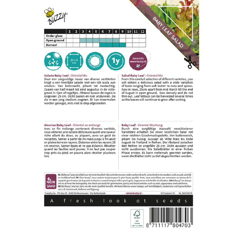 Buzzy® Xotica Salade Baby Leaf Oriental Mix