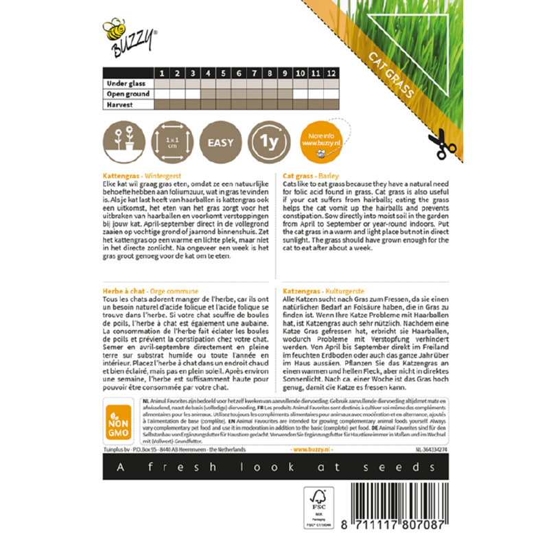 Buzzy® Animal Favorites Cat grass