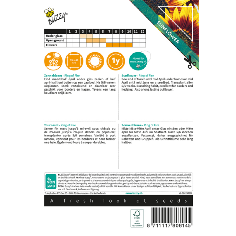 Buzzy® Sunny Flowers, Sunflower Ring of Fire