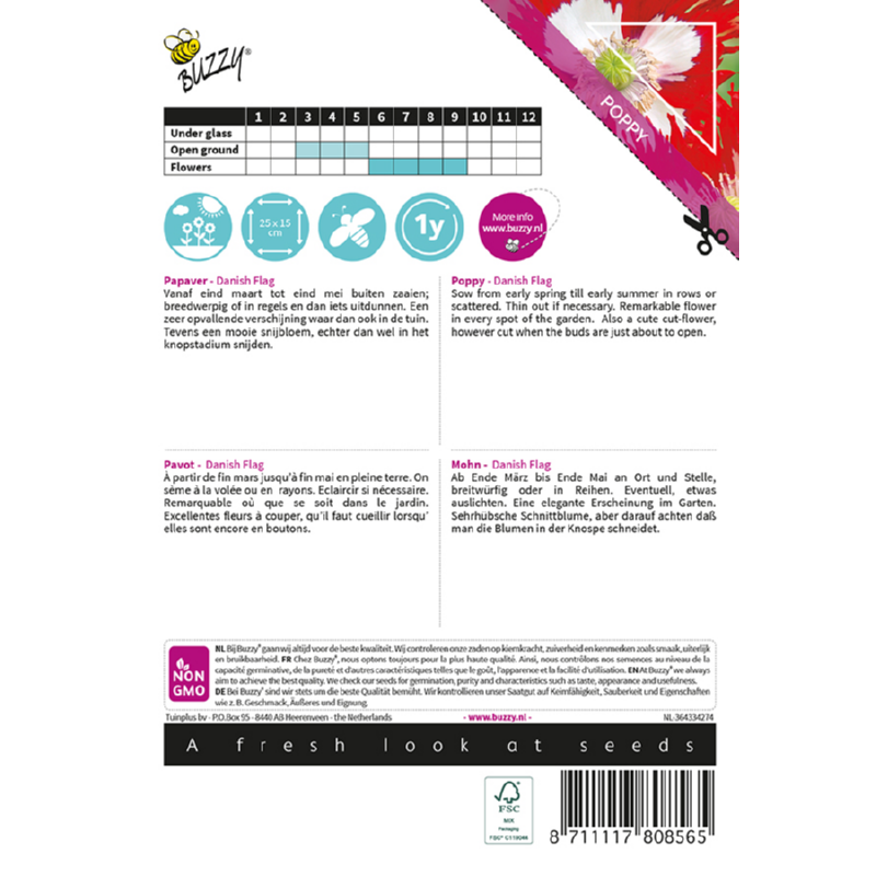 Buzzy® Poppy Flowers Danish Flag