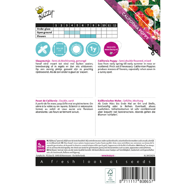 Buzzy® Poppy Flowers, California Poppy