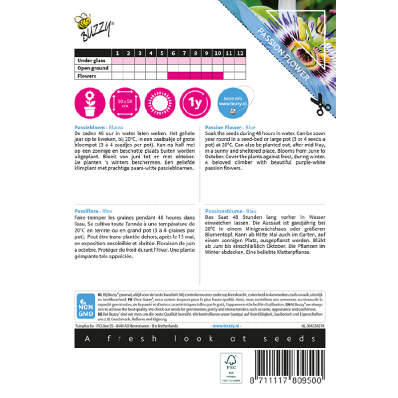 Buzzy® Climbing Flowers, Passion flower Blue