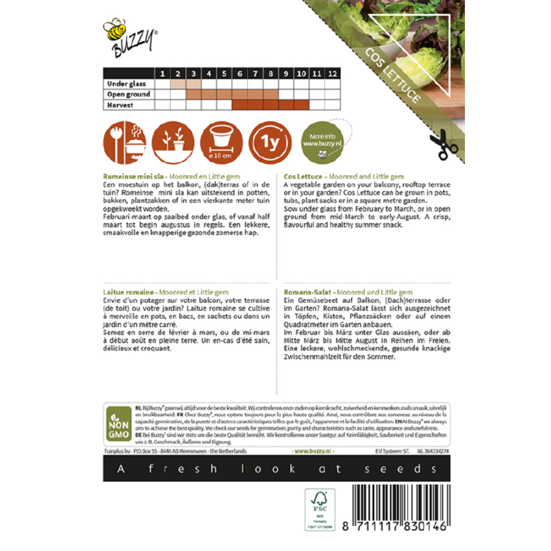 Buzzy® Patio Veggies, Romeinse Mini-sla (gemengd)