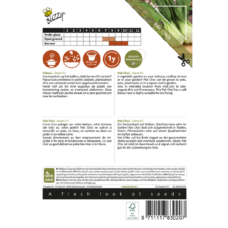 Buzzy® Patio Veggies, Pak Choi Green F1