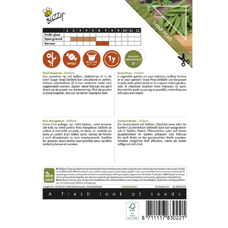 Buzzy® Patio Veggies, Peul-Doperwt Delikett