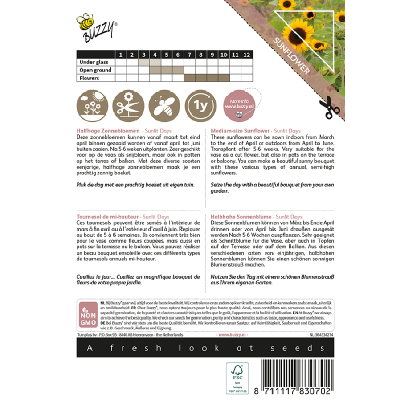 Buzzy® Colourful Bouquets, Sunlit Days, Sunflower