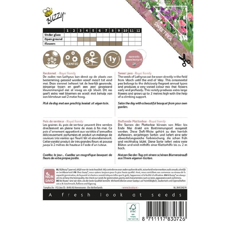 Buzzy® Colourful Bouquets, Royal Family (lathyrus)