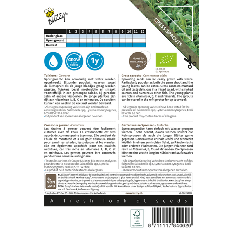 Buzzy® Organic Sprouting Tuinkers  (BIO)