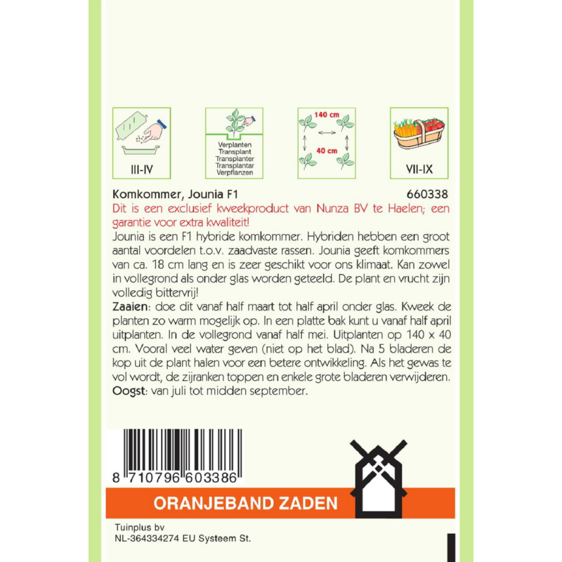 OBZ Komkommer Jounia F1