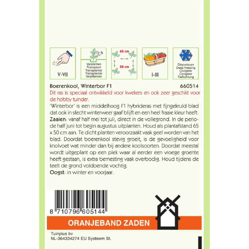 Oranjeband® Borecole Or Kale Reflex/ Winterbor F1