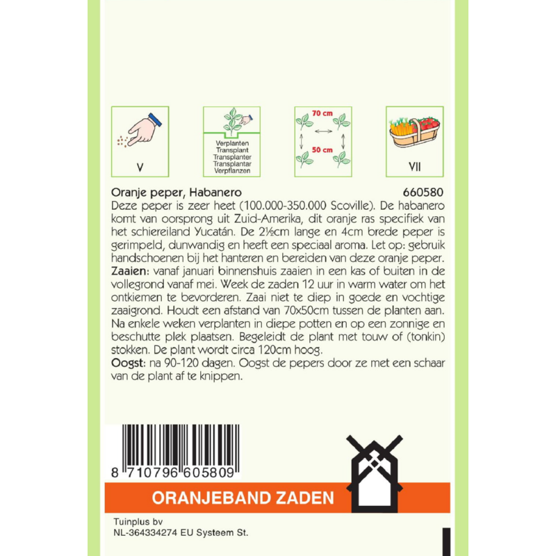 Oranjeband® Pepper Habanero (orange)