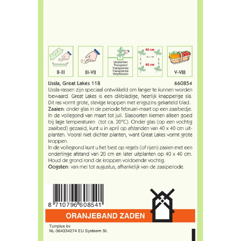 Oranjeband® Lettuce (Crisp) Great Lakes 118