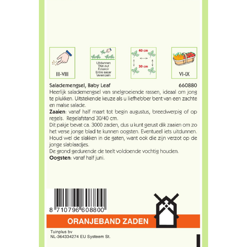 OBZ Salade Mengsel Baby-Leaf