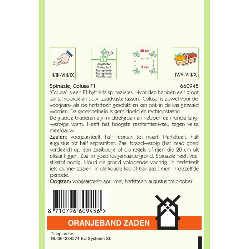 Oranjeband® Spinazie Colusa F1