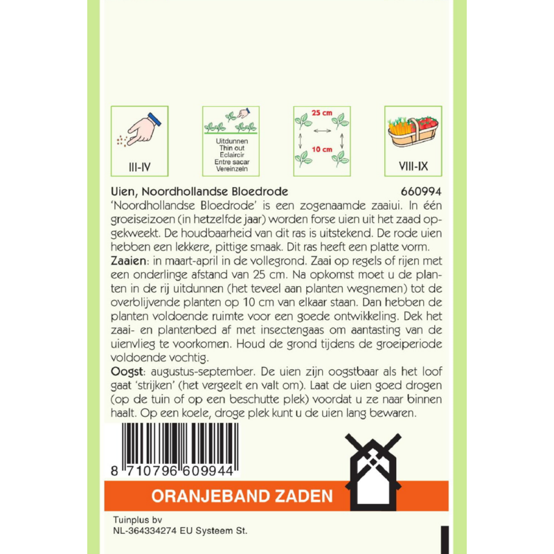 Oranjeband® Onion Noordhollandse Blood Red