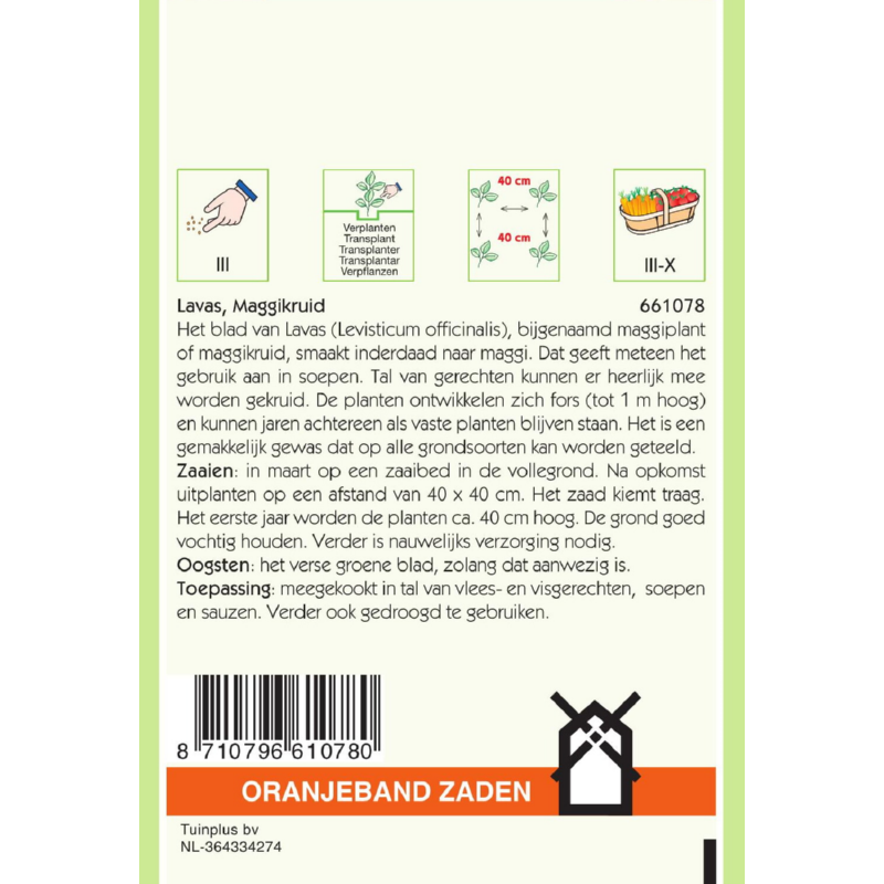 Oranjeband® Levisticum Officinale (Lovage)