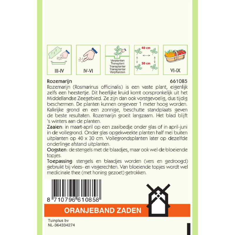 Oranjeband® Rosmarinus Officinalis (Rosemary)