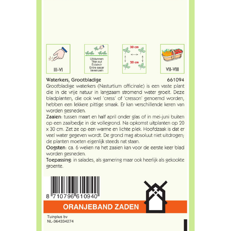 Oranjeband® Nasturtium Officinale / Watercress