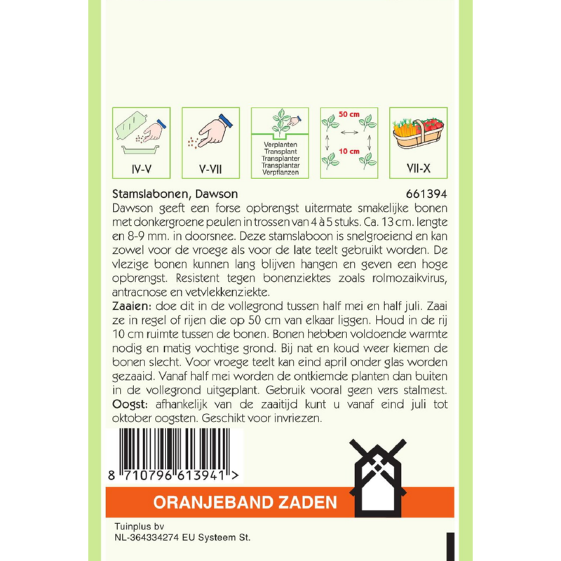 Oranjeband® Bush Beans Dawson, 25g