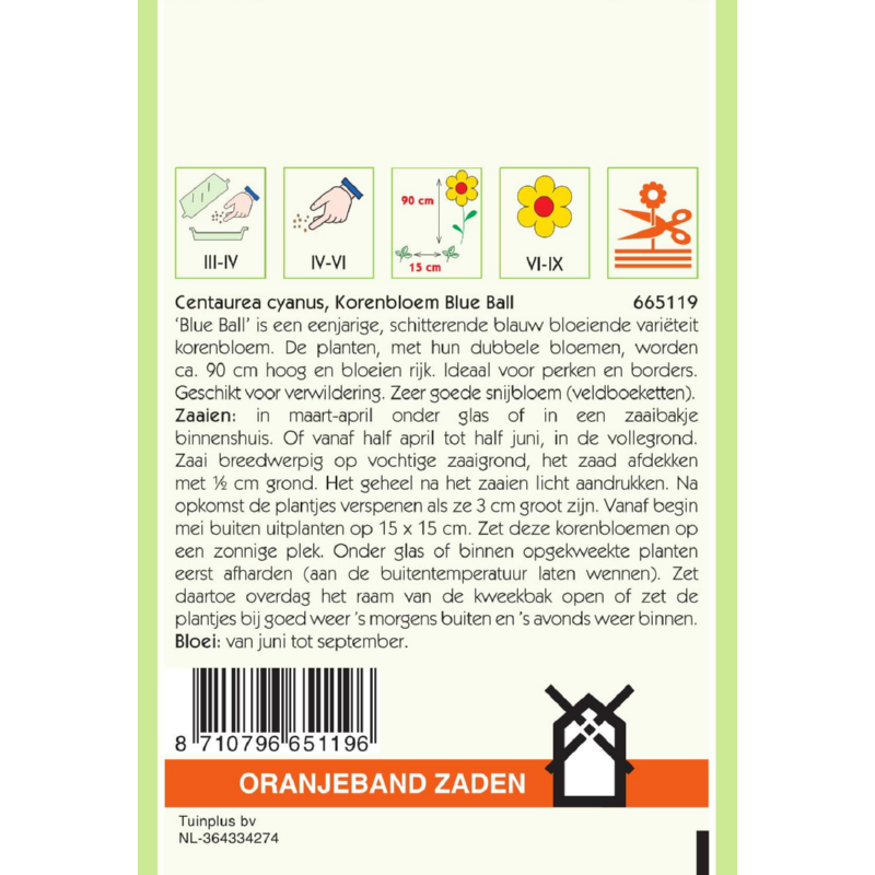 OBZ Centaurea, Korenbloem Blue Ball