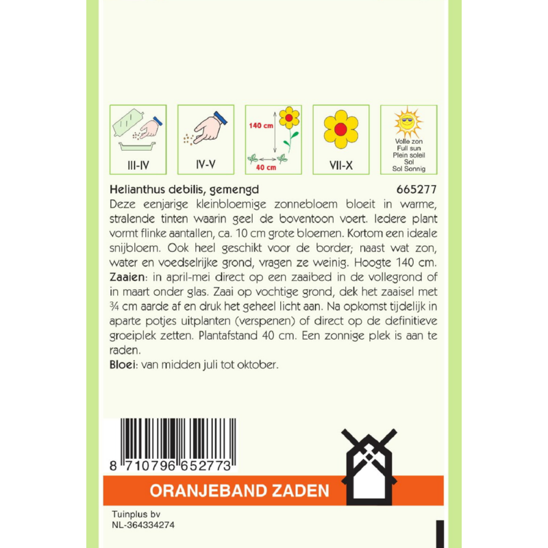 OBZ Helianthus, miniatuur Zonnebloem gemengd