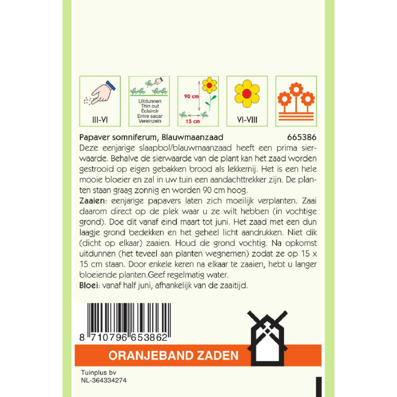 OBZ Papaver, Slaapbol Blauwmaanzaad