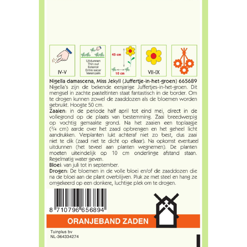 Oranjeband® Nigella Damascena Miss Jekyll Blue