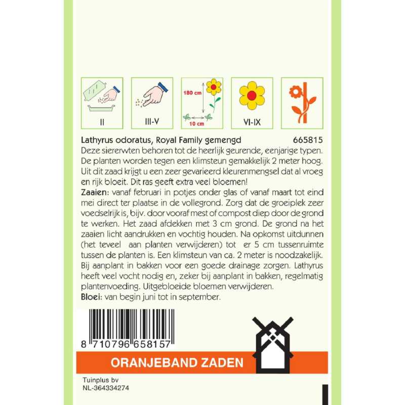 Oranjeband® Lathyrus odoratus Royal Family mixed