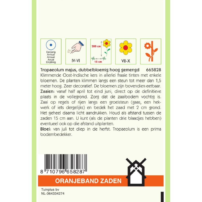 Oranjeband® Tropaeolum Maj. Glorious Gleam Hybr. Mixed