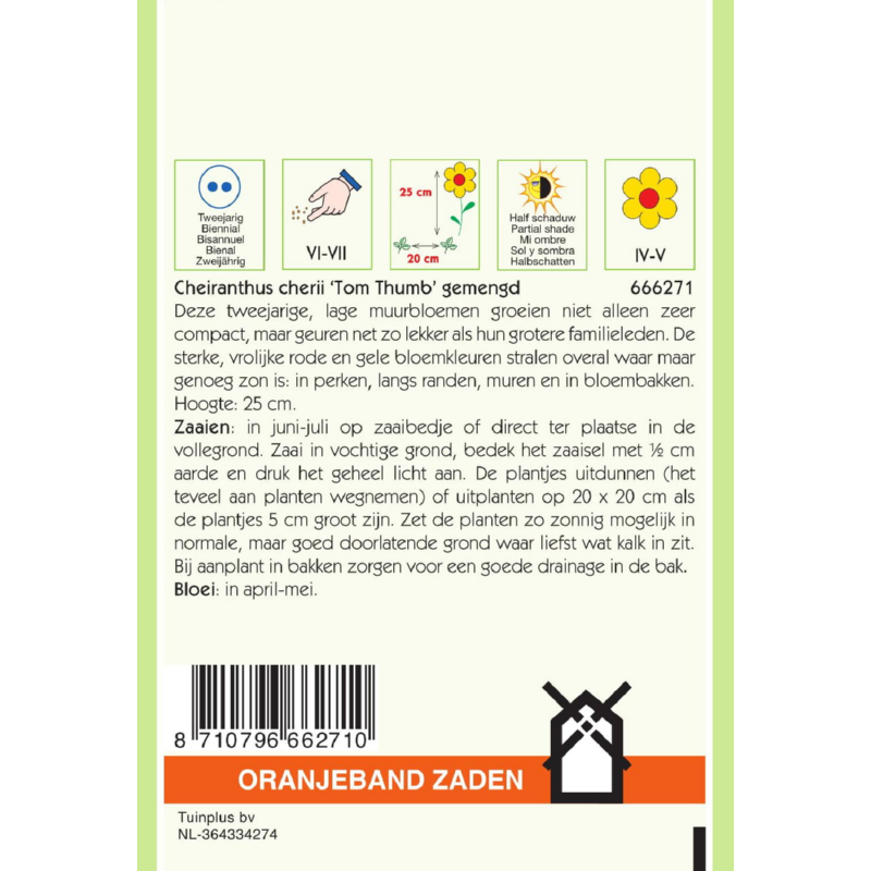 Oranjeband® Cheiranthus Ch. Tom Thumb Mix