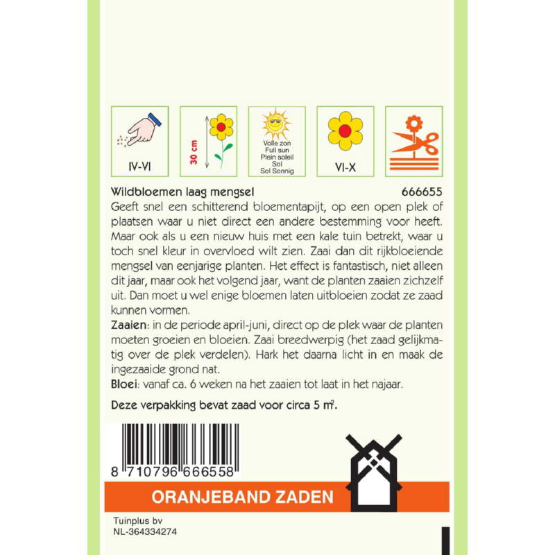 OBZ Wildbloemen mengsel eenjarig, laag