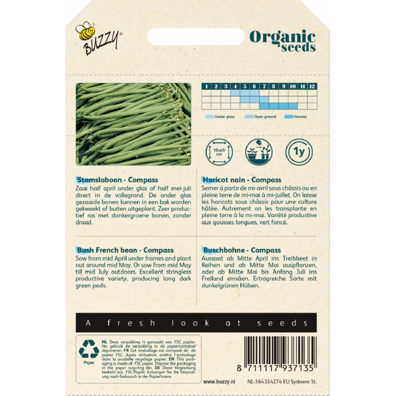 Buzzy® Organic Dwarf French bean Compass 50g (BIO)