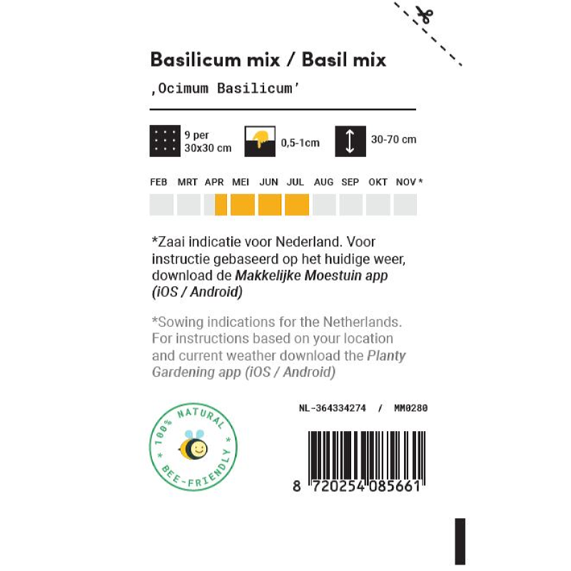 Makkelijke Moestuin Basilicum Mengsel