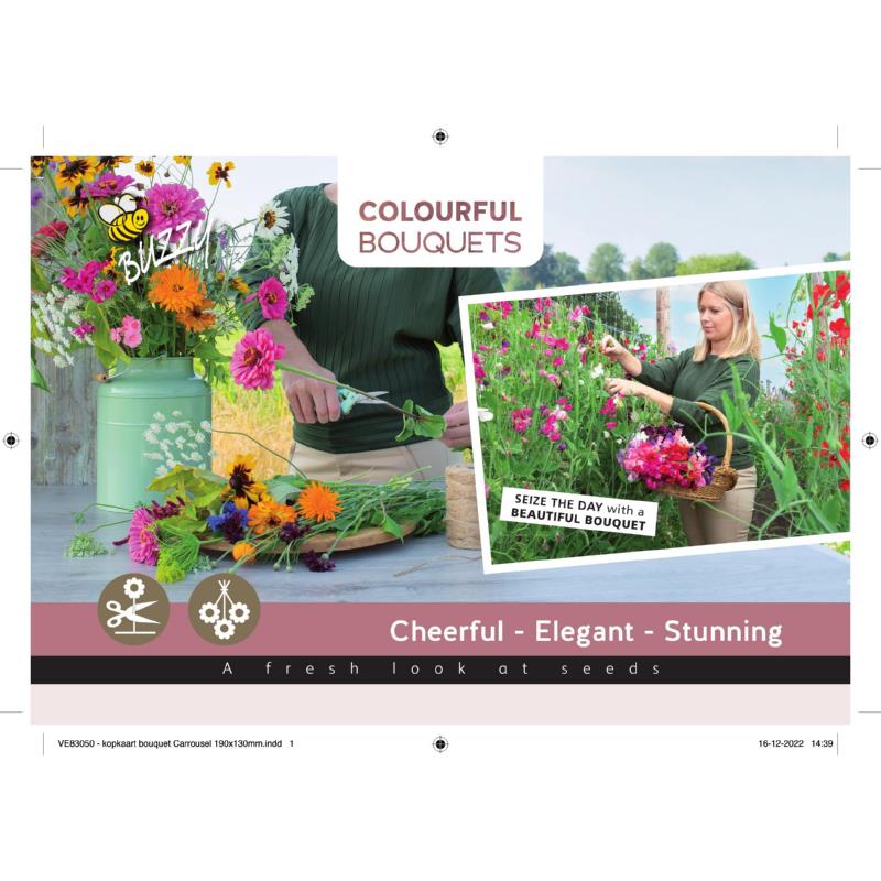 Kopkaart Colorfull Bouquet display H85570/V89899
