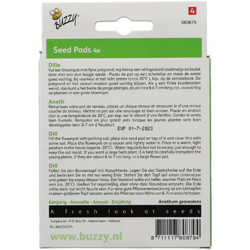 Buzzy® Seed Pads Dill 4x 8cm