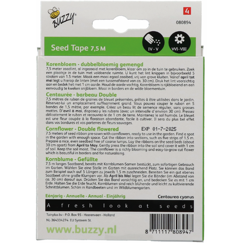 Buzzy® Zaadband Korenbloem gemengd