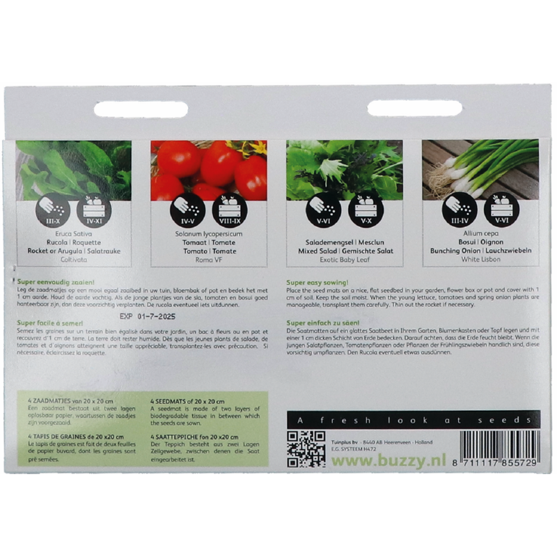 Buzzy® Zaadmatjes Salade 4 matjes