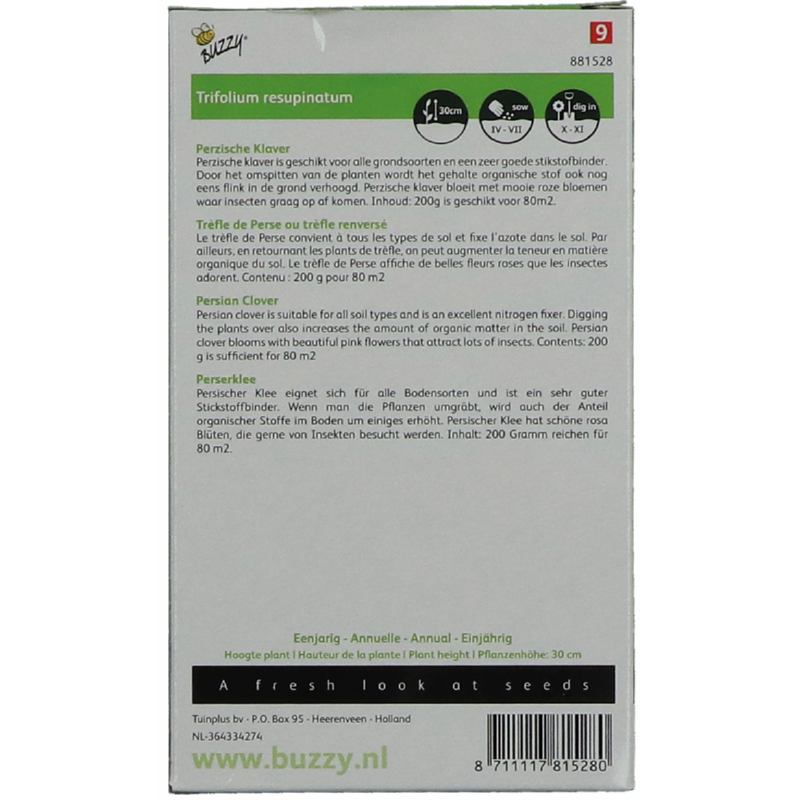 Buzzy® Cover Crop Persian Clover 200g